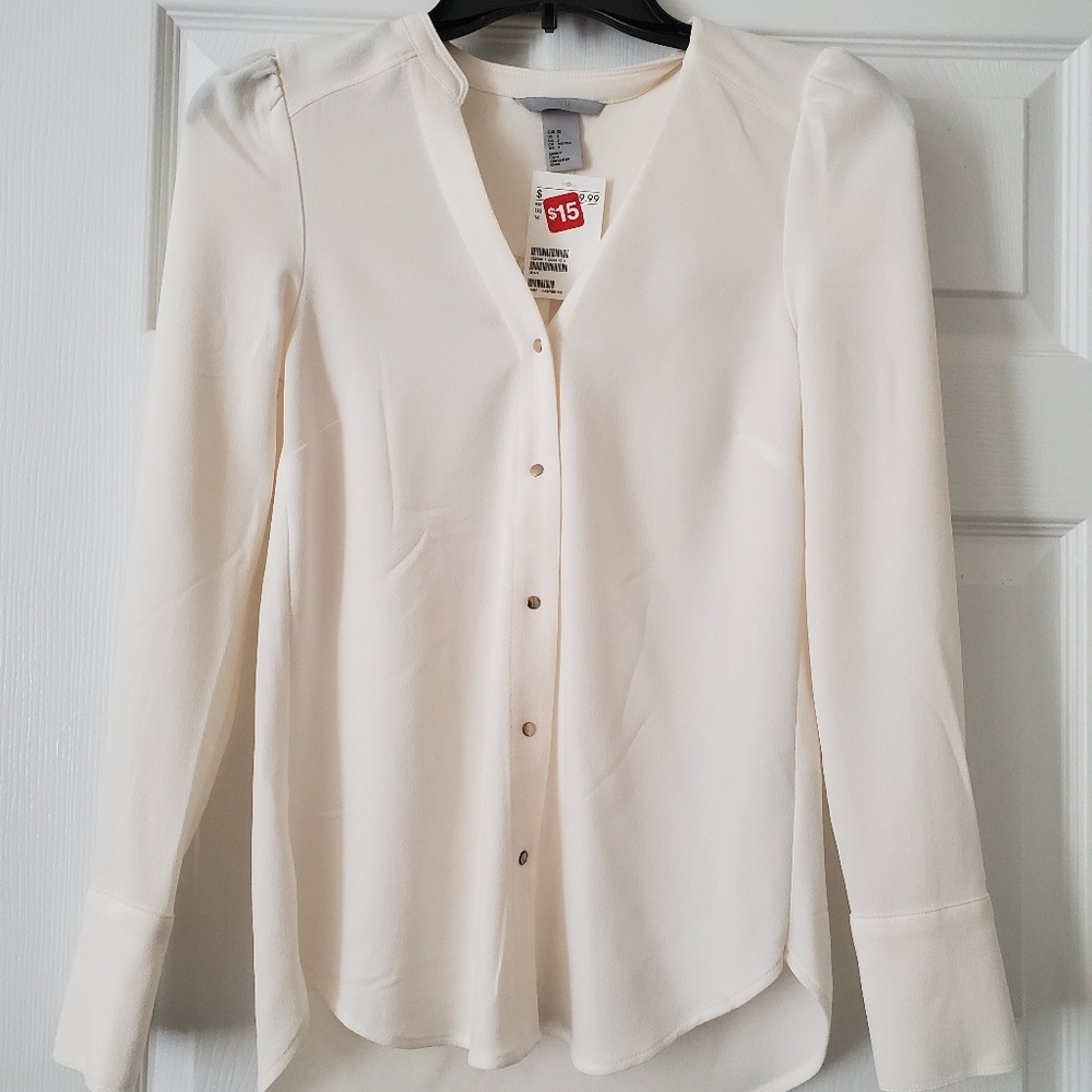 Cream button down blouse